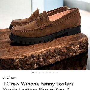 J Crew Winona Suede Penny Loafers Sz 7